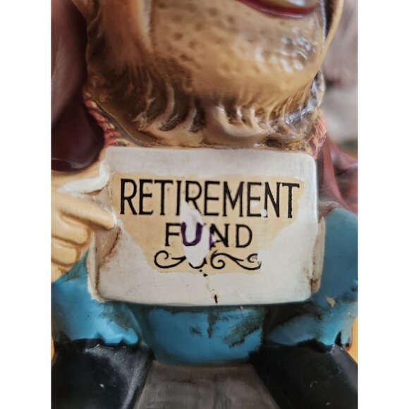 Norcrest Coin Bank Retirement Fund 7" Tall Hobo Bum Man Made in Japan Vintage - Picture 8 of 9